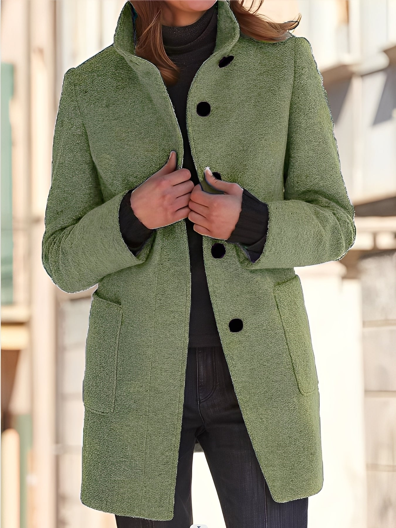 Michele - Pelerină din lână rezistentă la vânt pentru femei