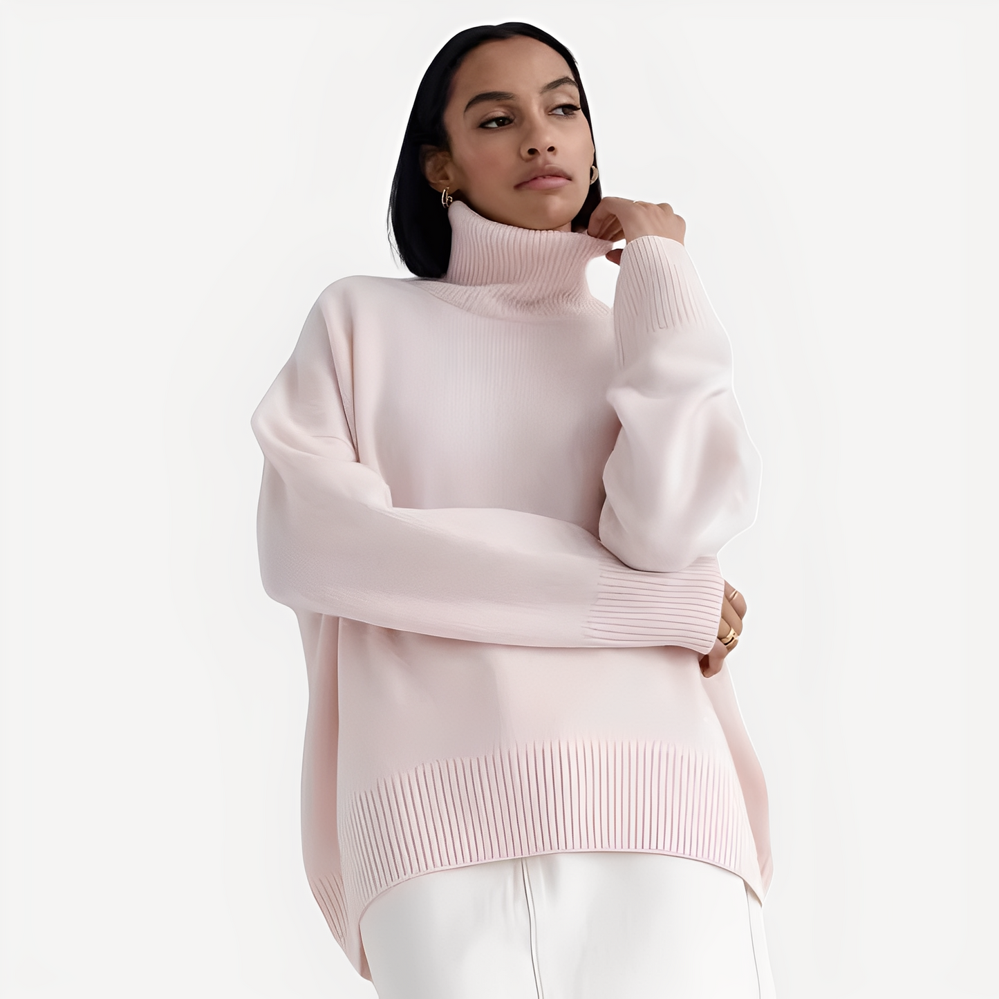 Margery - Pulover pentru femei cu guler înalt și plus de confort
