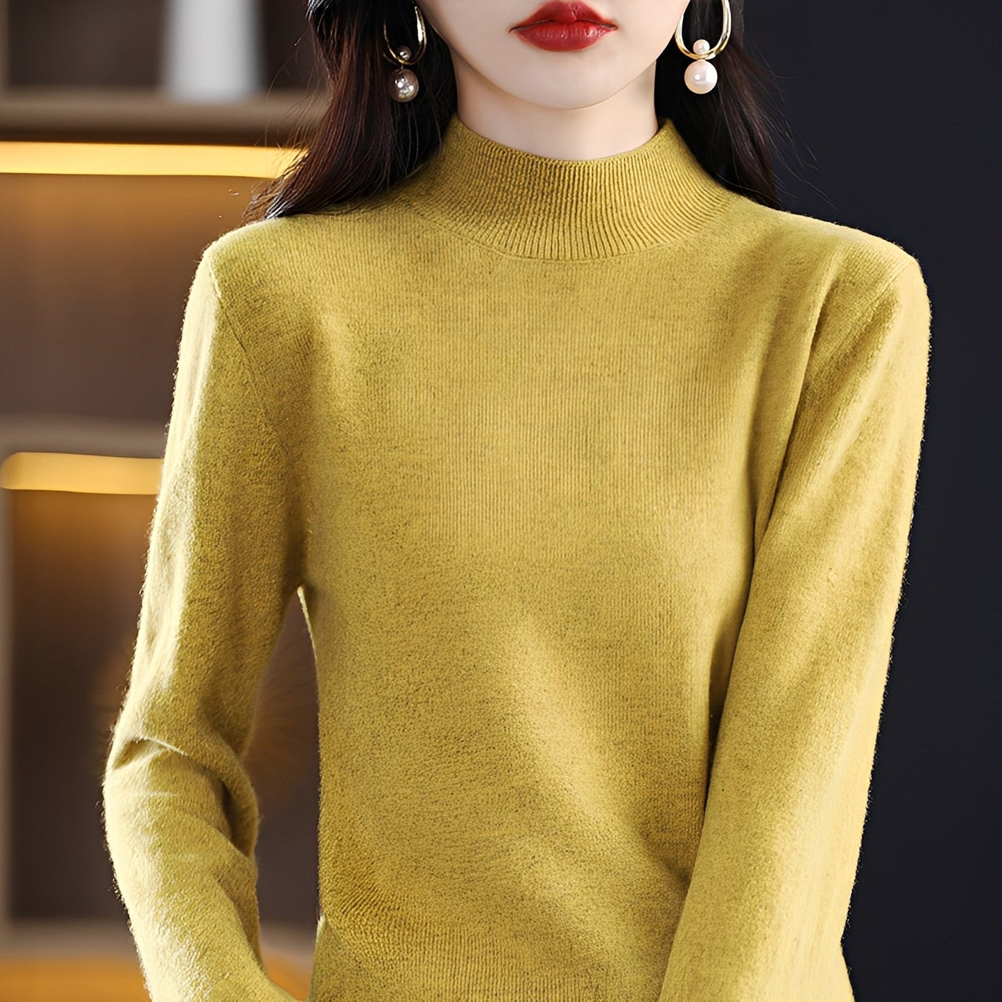 Natille - Pulover larg de damă din cașmir și lână