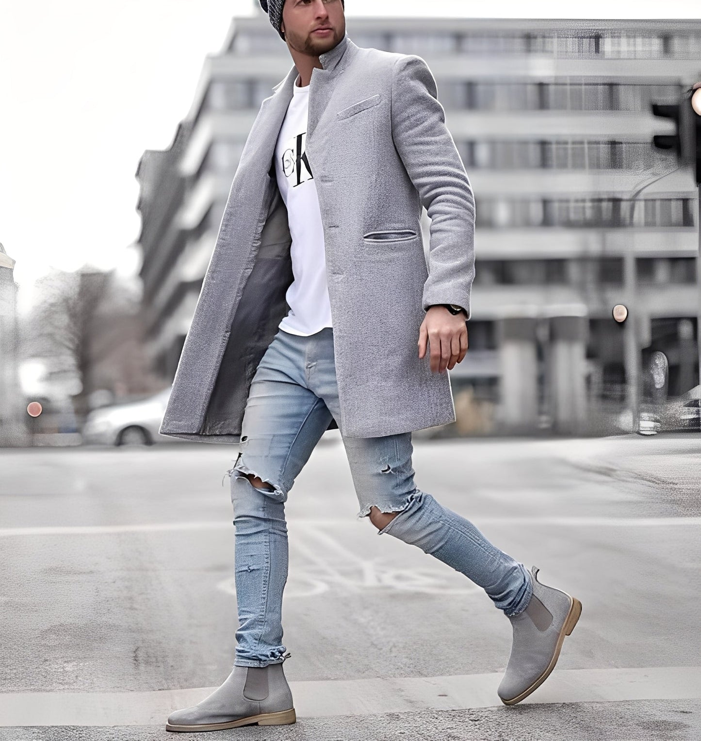 Cordell - Pardesiu lung și comod din lână pentru bărbați