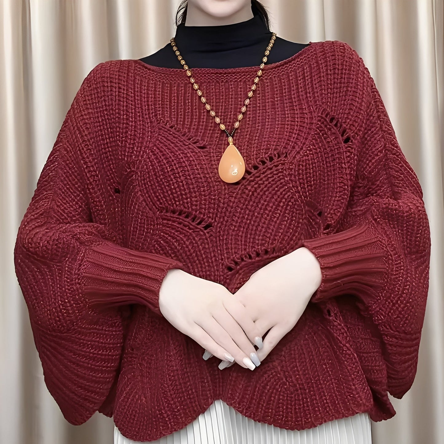 Celestine - Pulover călduros cu mâneci largi pentru femei