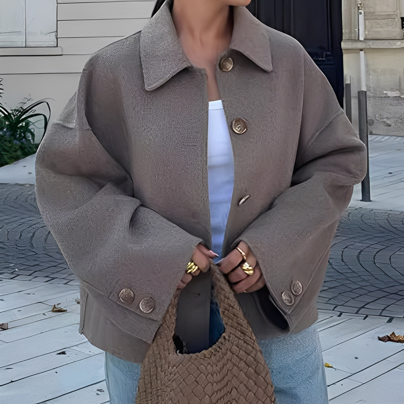 Patricia - Geacă modernă cu guler relaxat pentru femei