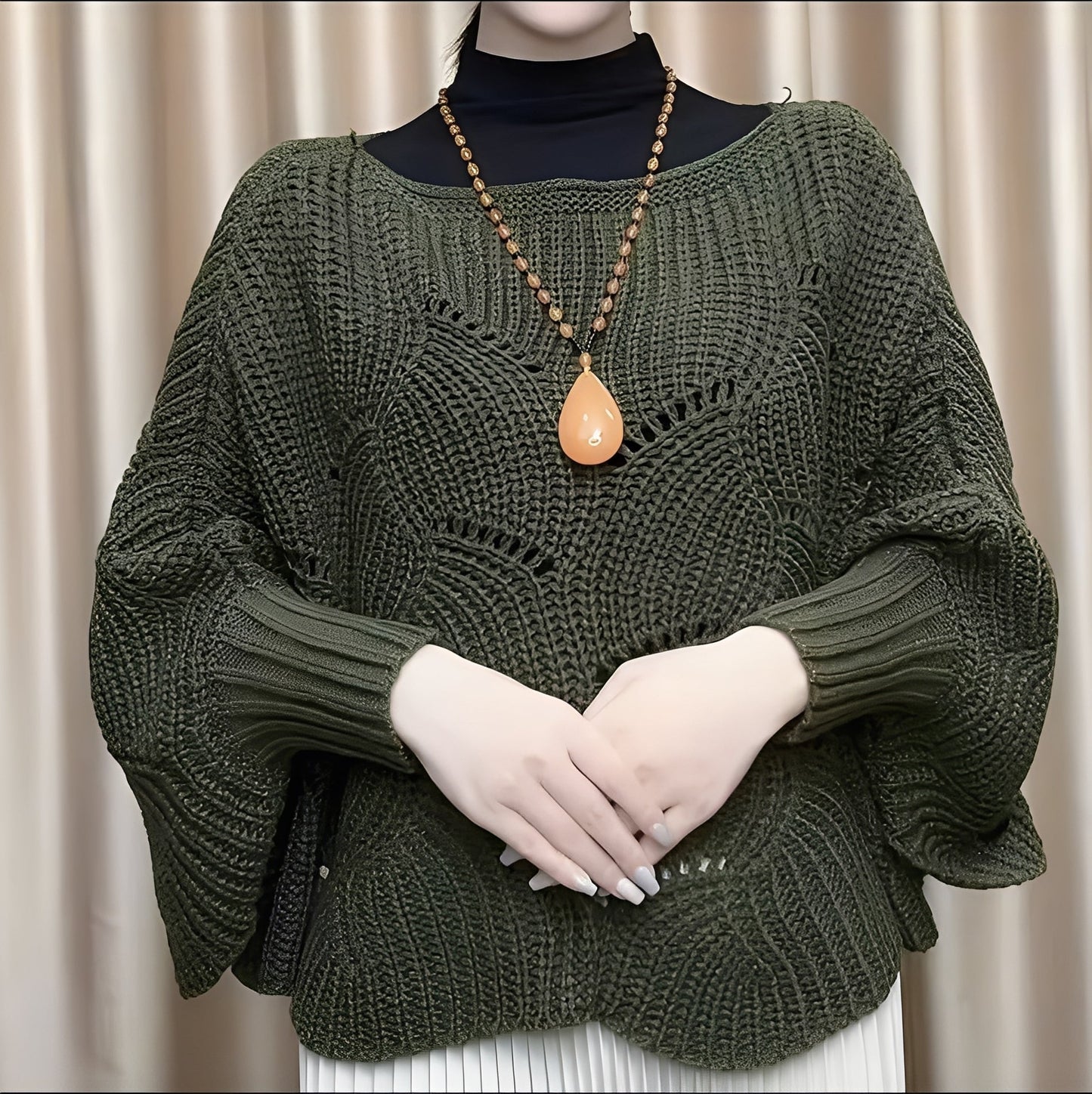 Celestine - Pulover călduros cu mâneci largi pentru femei