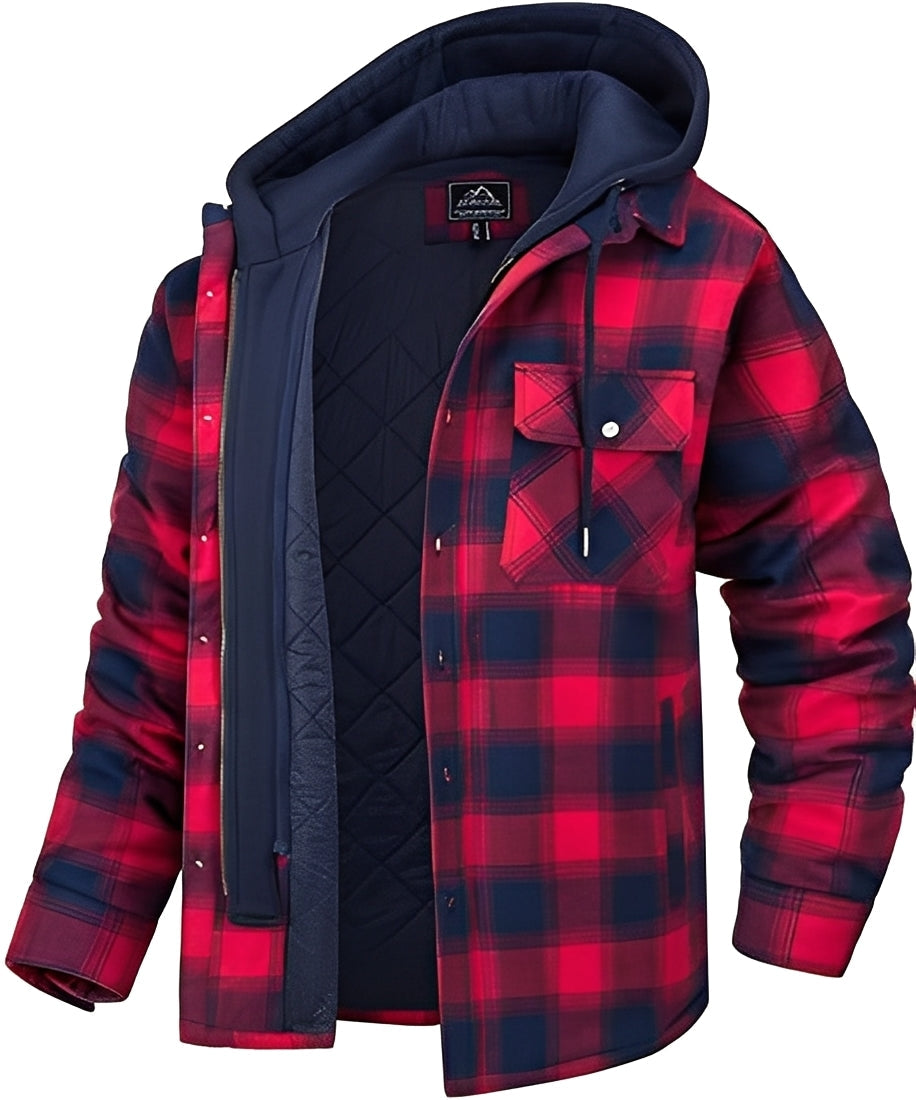 Rodger - Jachetă modernă cu glugă, cu carouri, pentru bărbați