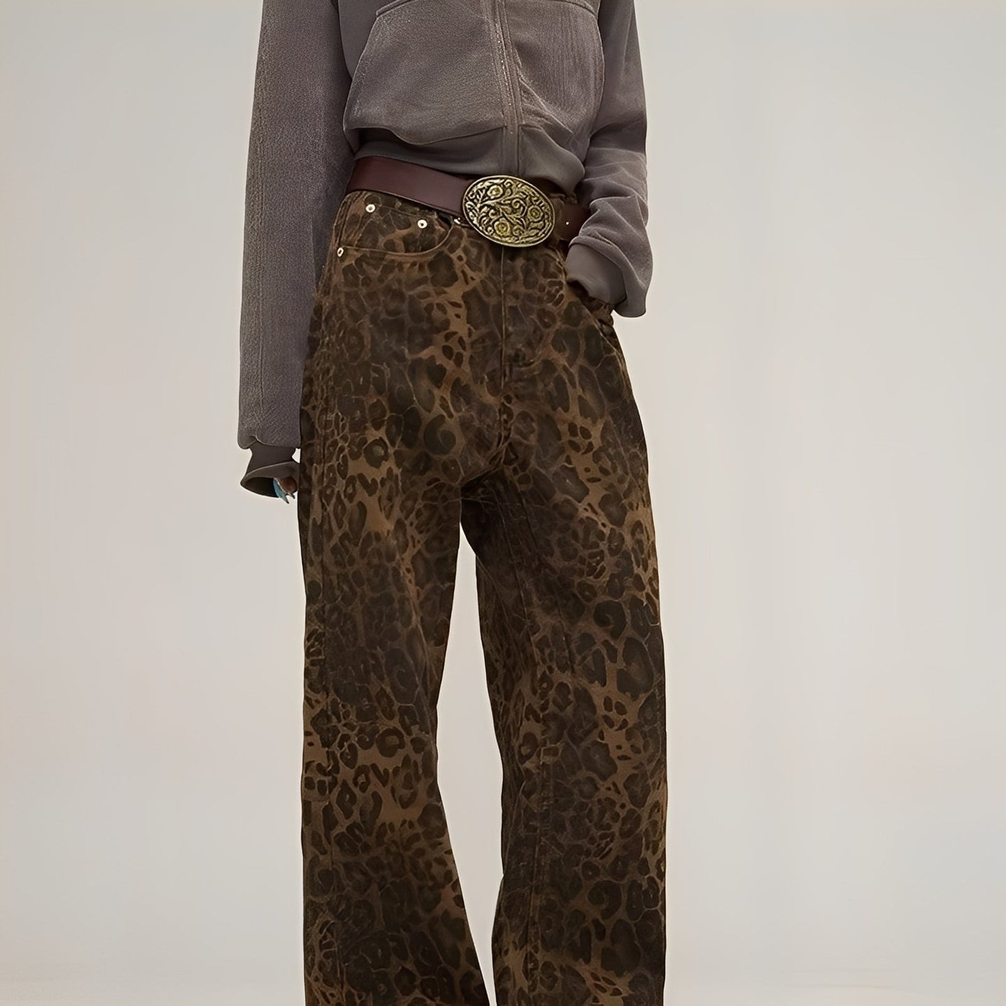 Felecia - Blugi largi și eleganți cu imprimeu pentru femei