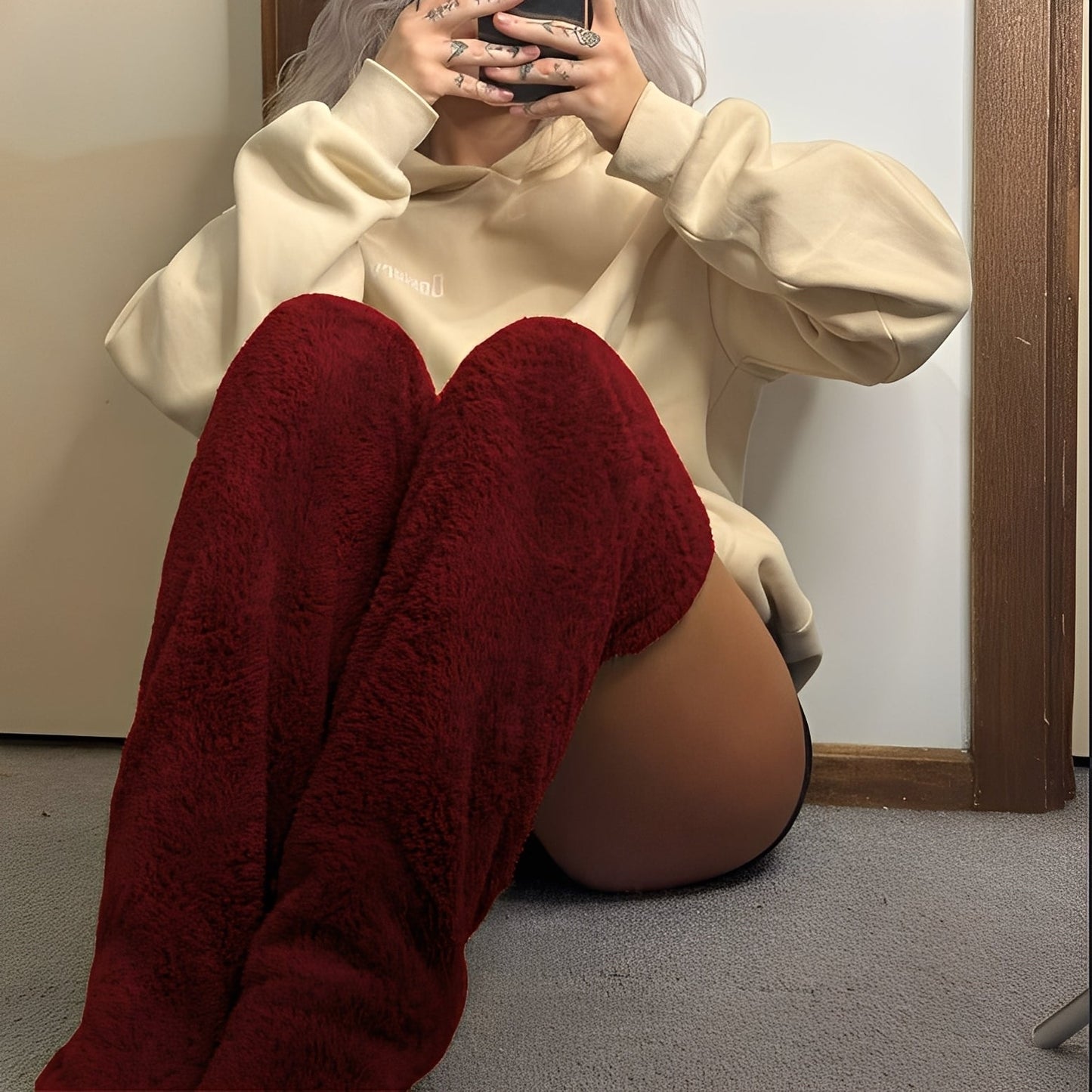 Camellia - Șosete călduroase de iarnă, lungi până la genunchi, pentru femei