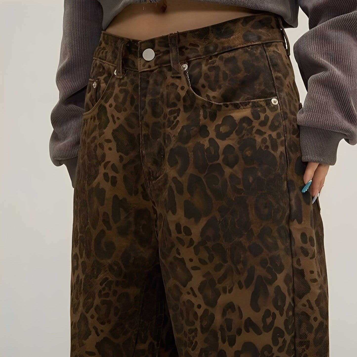 Felecia - Blugi largi și eleganți cu imprimeu pentru femei