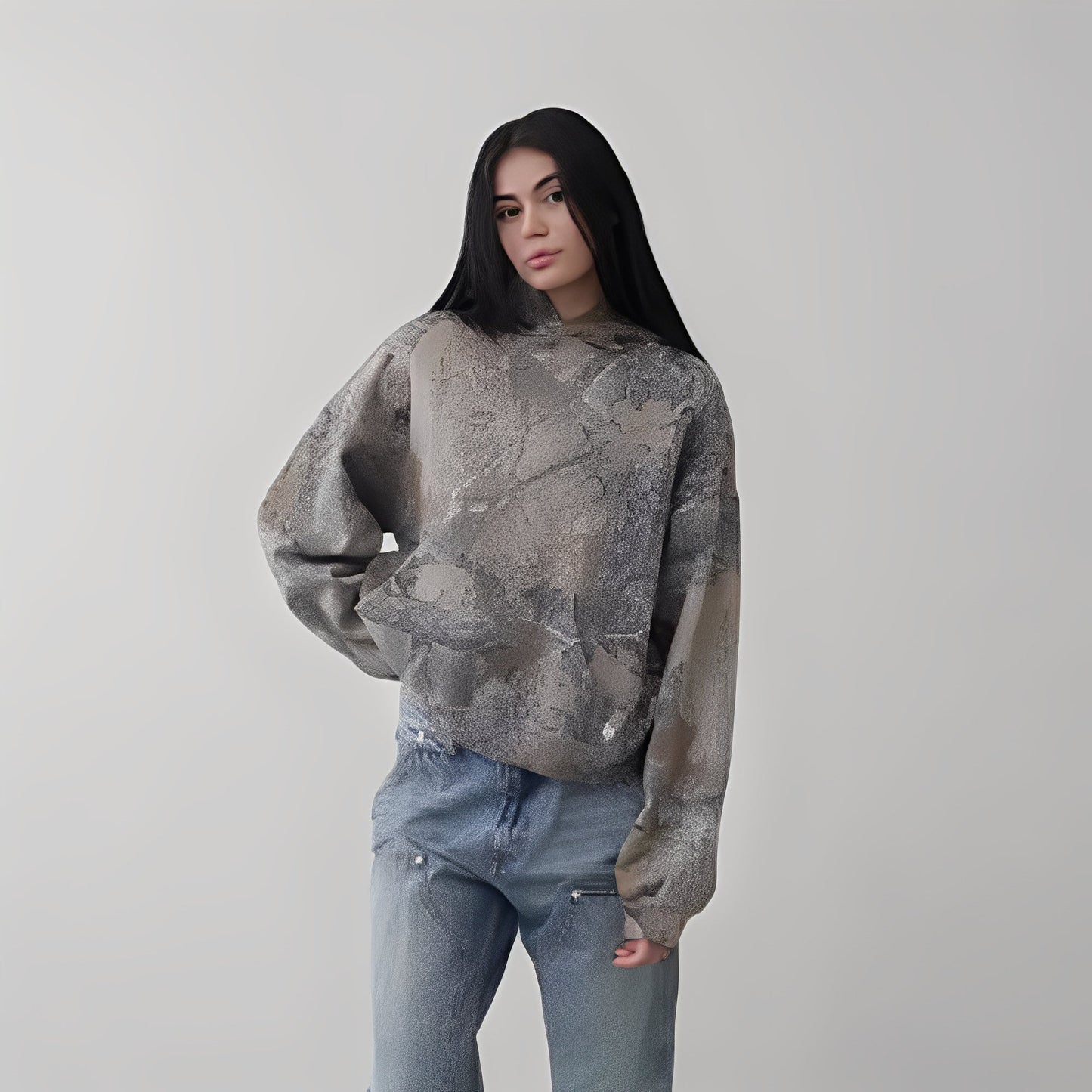 Anya - Hanorac Relaxat Confort Camuflaj