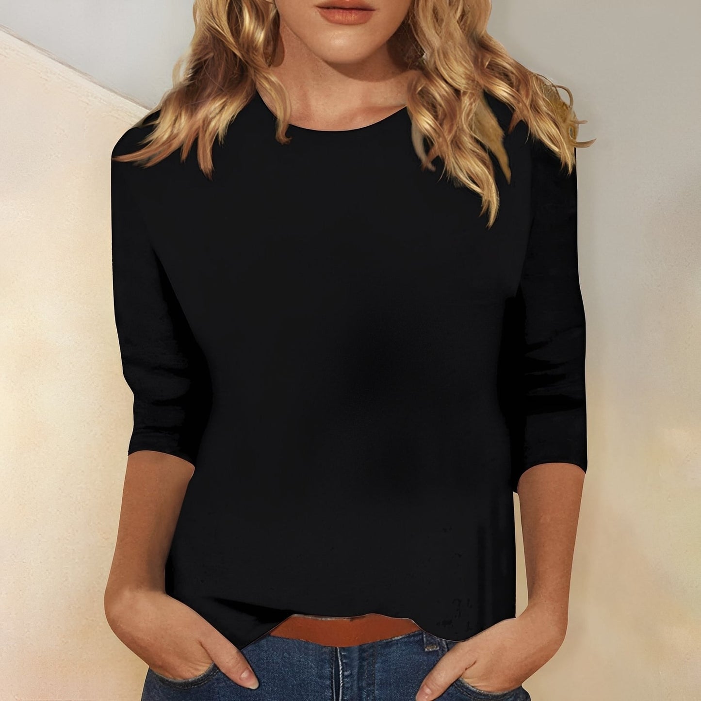 Louisa - Bluză cu mâneci lungi, simplă și comodă pentru femei