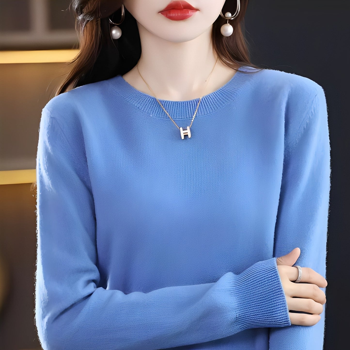 Julia - Pulover de lână atractiv, cu croială îngustă pentru femei