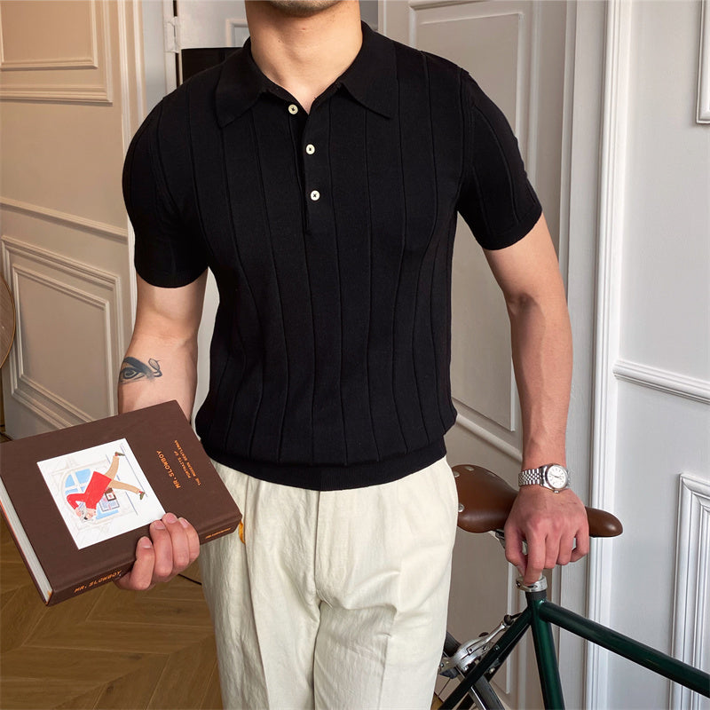 Tyrone - Tricou polo confortabil din tricot pentru bărbați