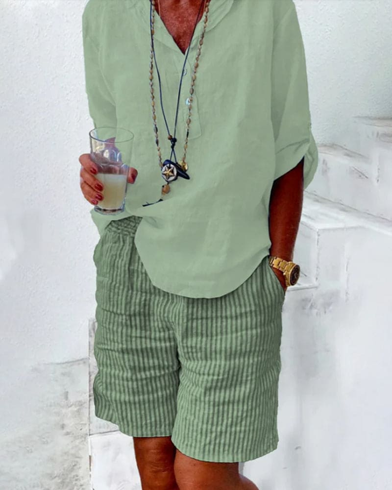 Élise – Pantaloni Scurți Dungati