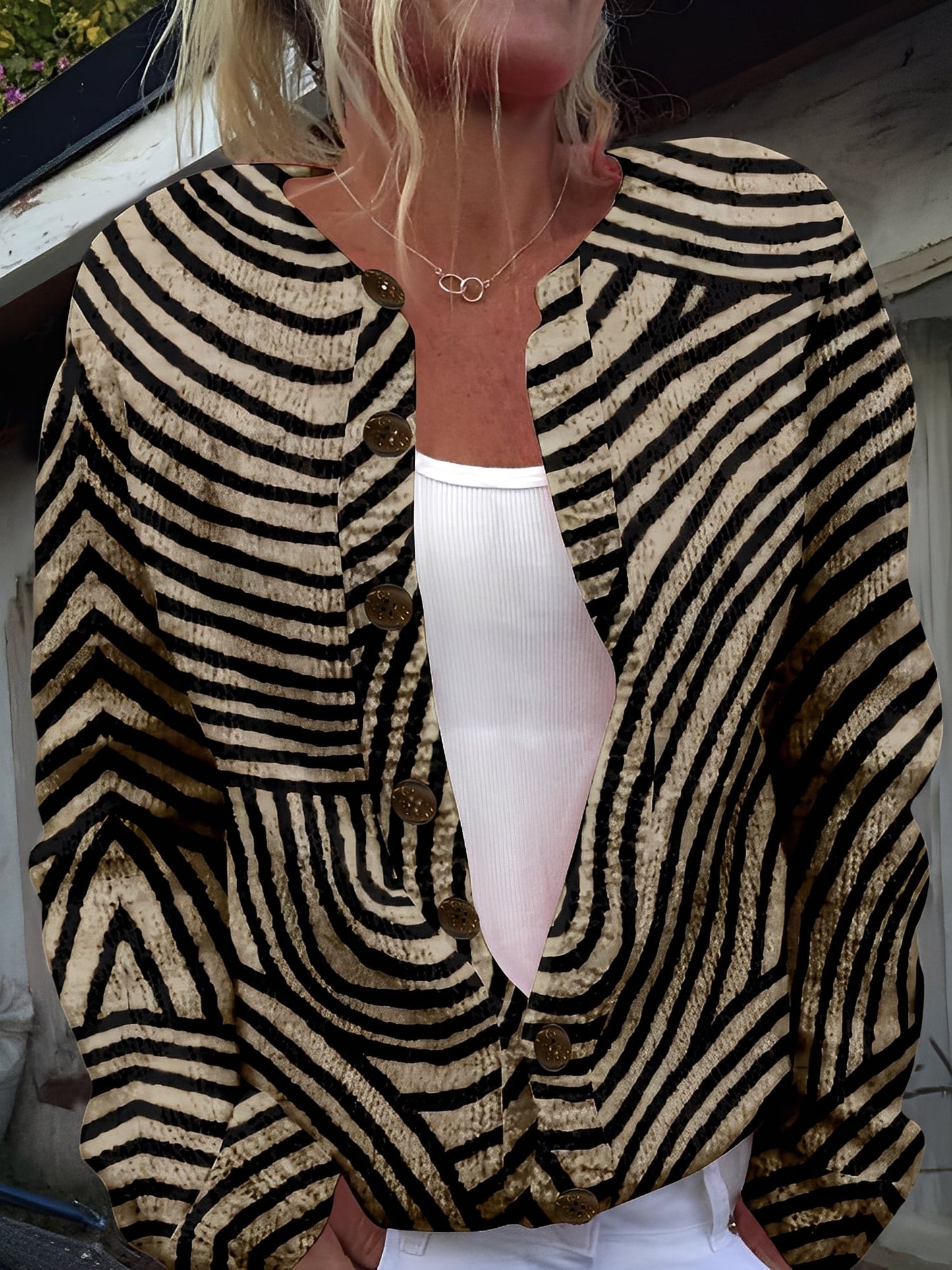 Therese - Cardigan feminin stilat cu nasturi