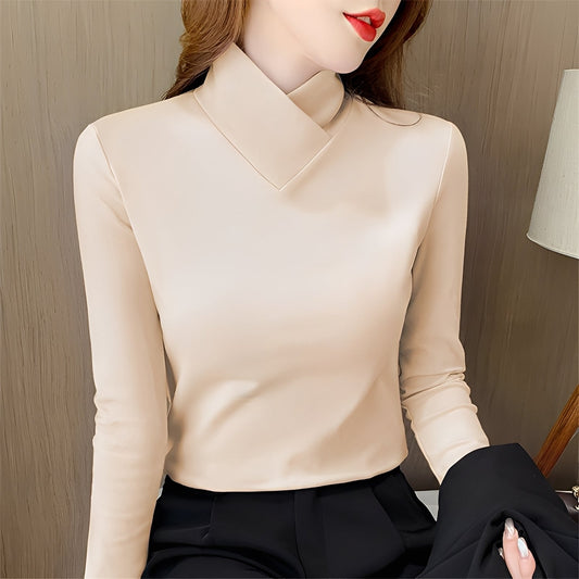 Mikayla - Pulover elegant și mulat, cu guler înalt pentru femei