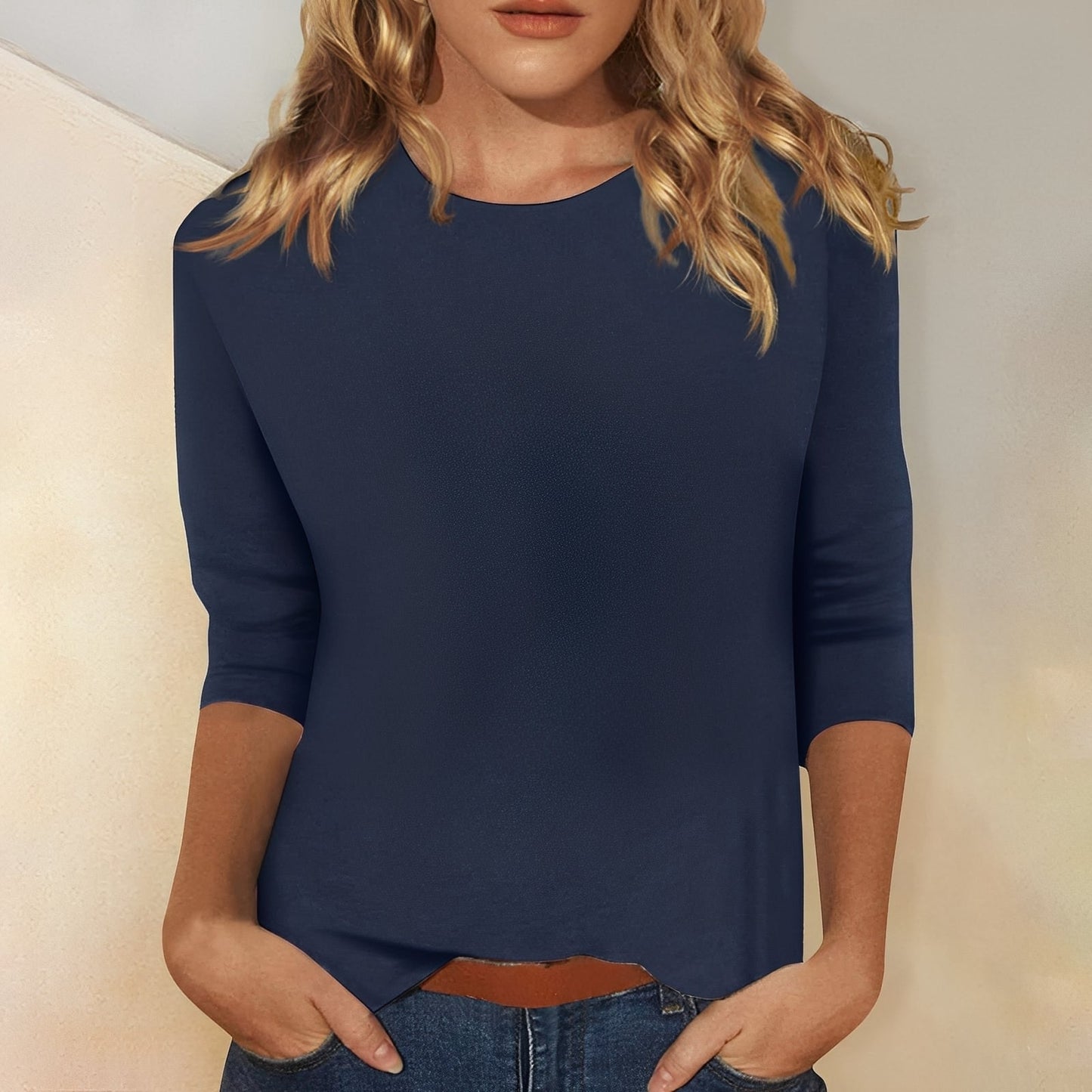 Louisa - Bluză cu mâneci lungi, simplă și comodă pentru femei