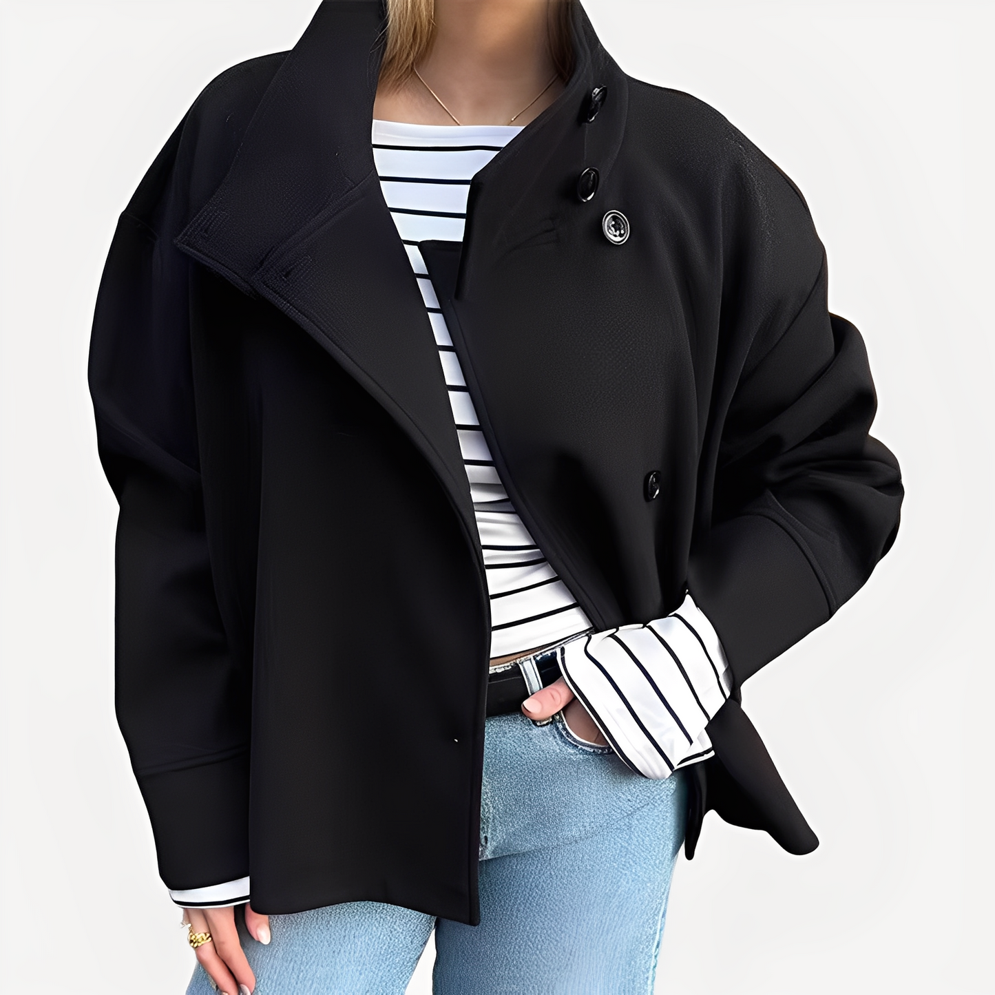 Carolyn - Jachetă elegantă de damă, cu un singur rând de nasturi, din lână