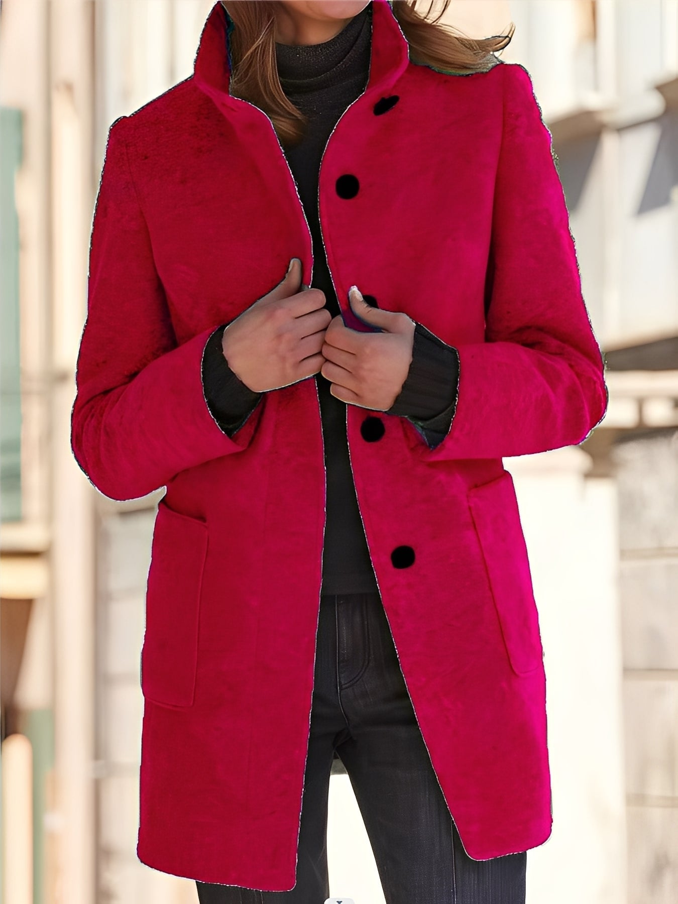 Michele - Pelerină din lână rezistentă la vânt pentru femei