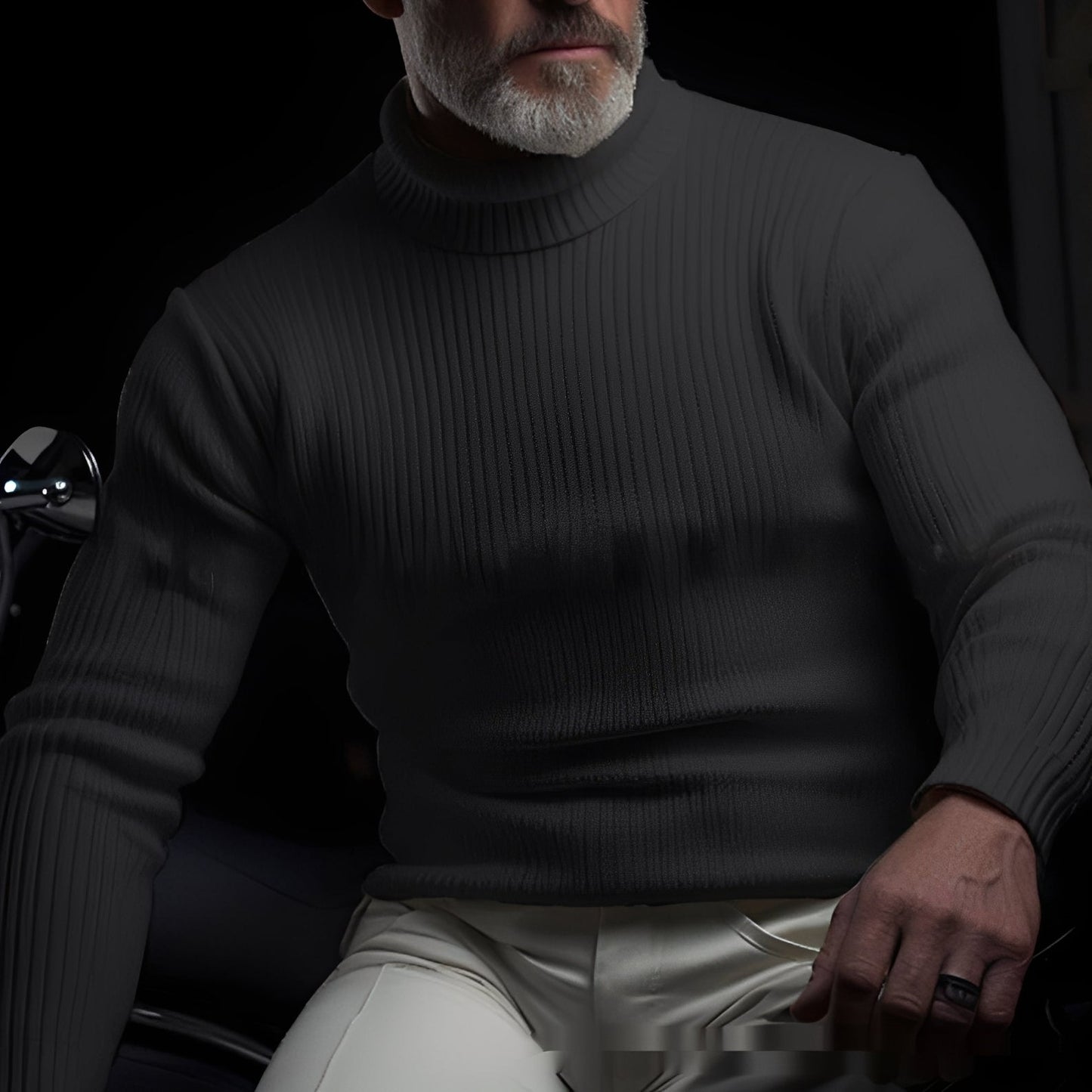 Jaron - Pulover bărbătesc confortabil cu guler înalt