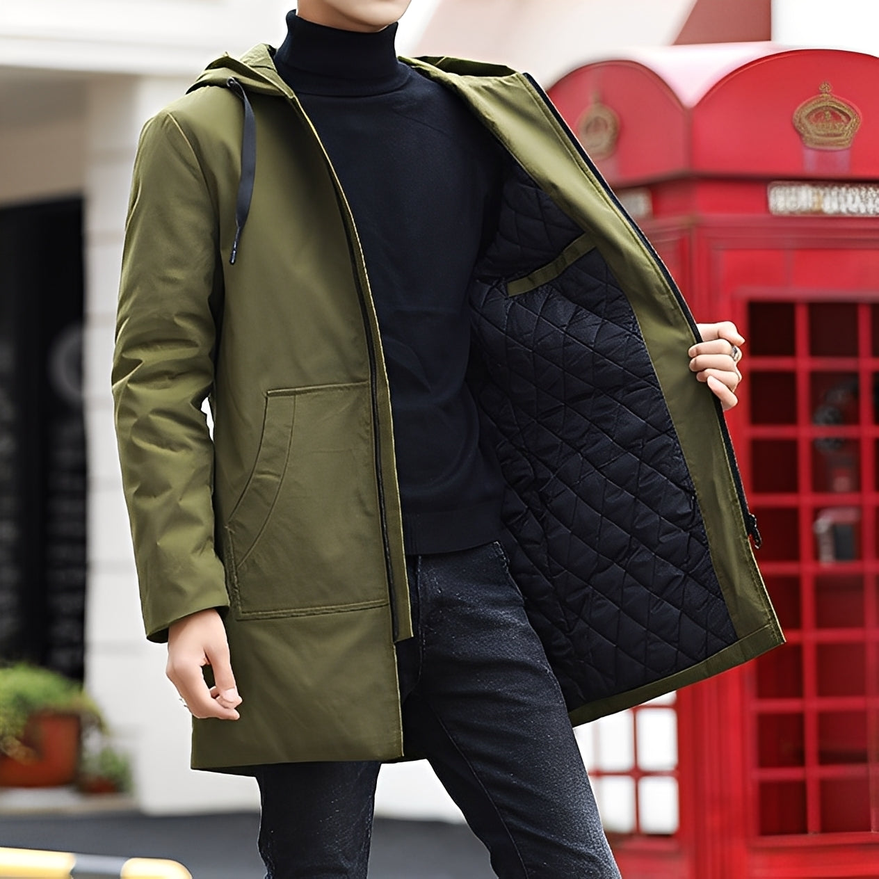 Lucas - Geacă groasă, rezistentă la apă, cu glugă pentru bărbați