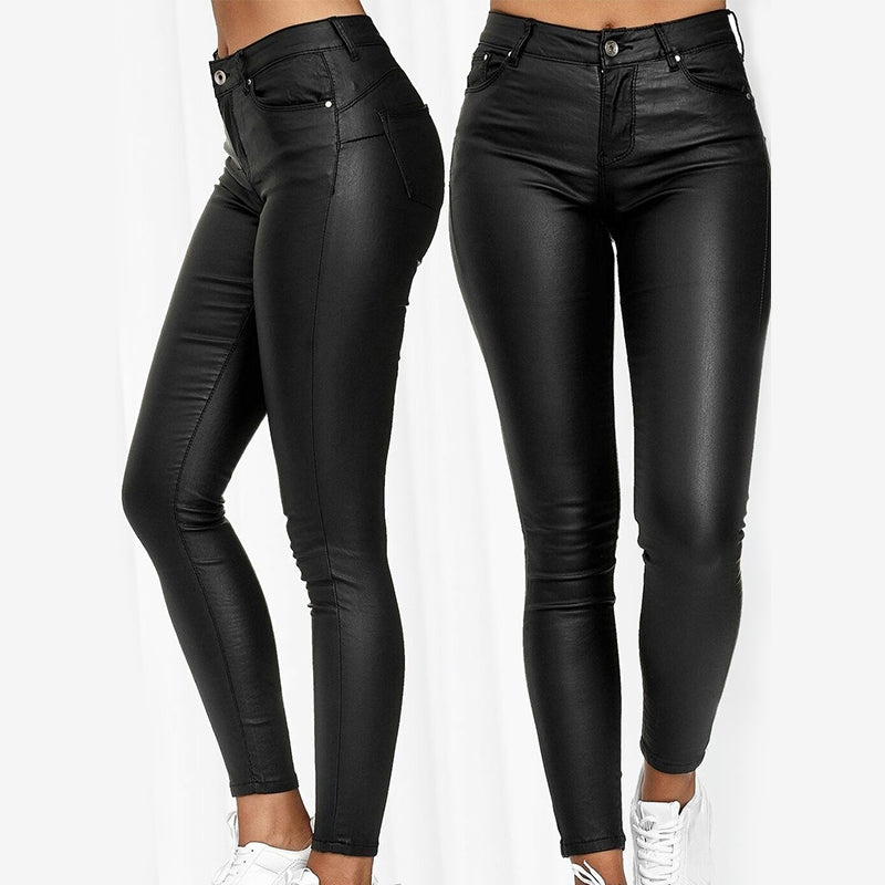 Dina – Pantalon din piele stretch