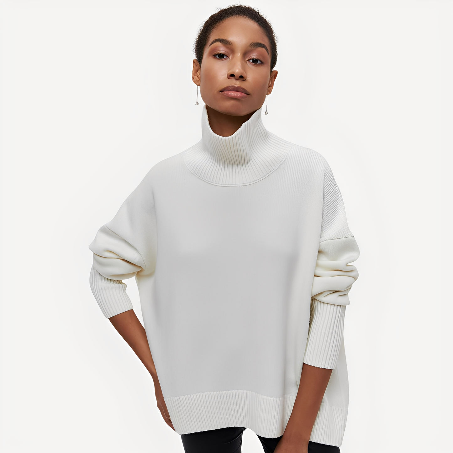 Margery - Pulover pentru femei cu guler înalt și plus de confort