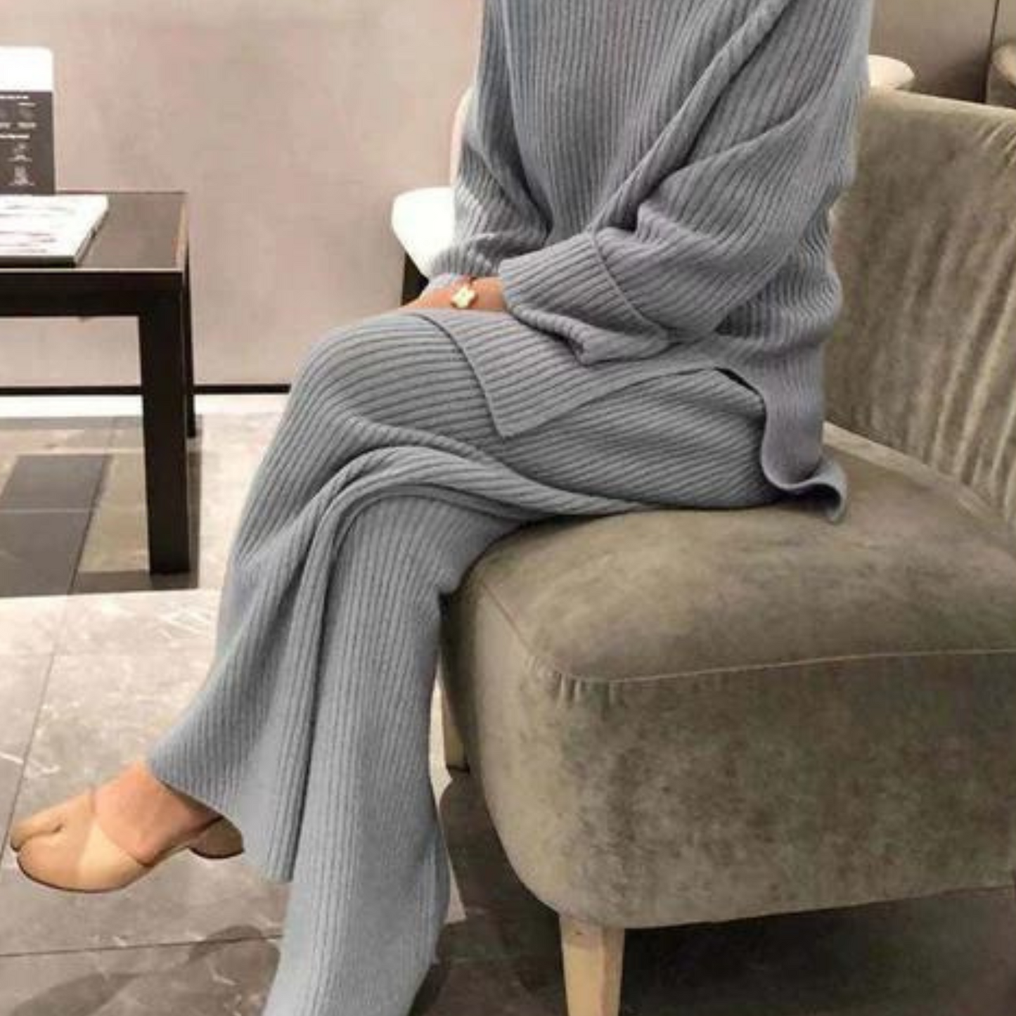 Samantha – Set casual din tricot pulover & pantaloni