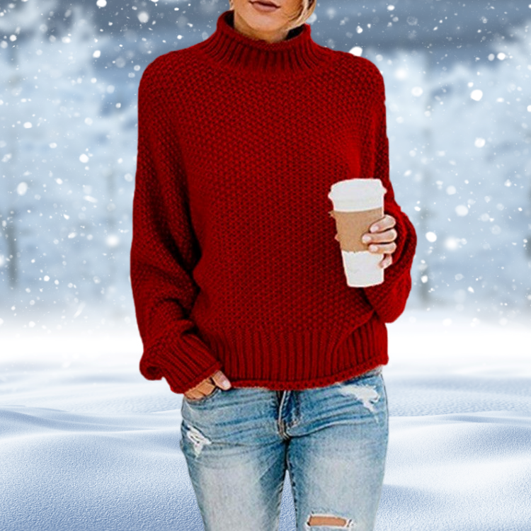 Brooke – Pulover extra gros cu guler înalt