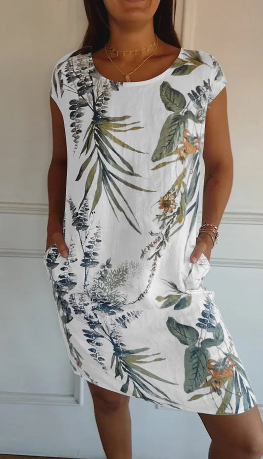 Britt – Rochie Imprimată Guler Rotund