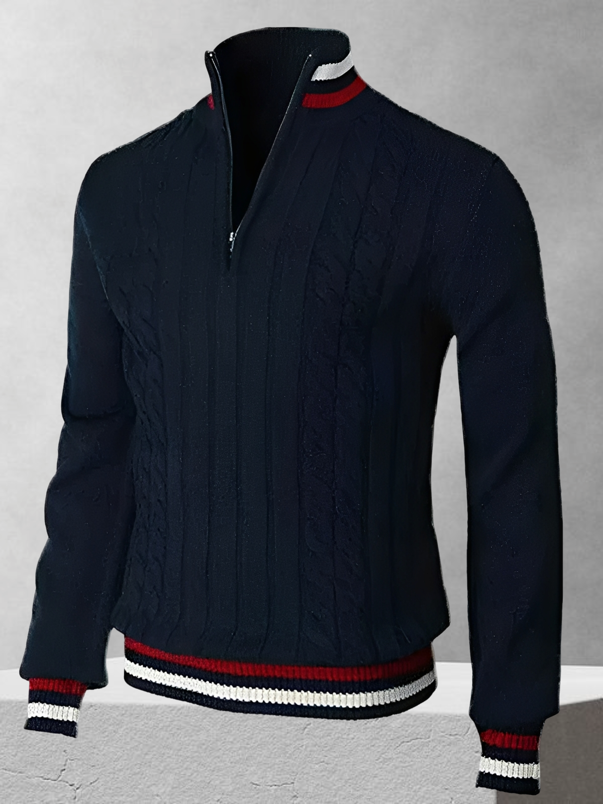 Ralph Polo – Pulover cu fermoar în stil italian