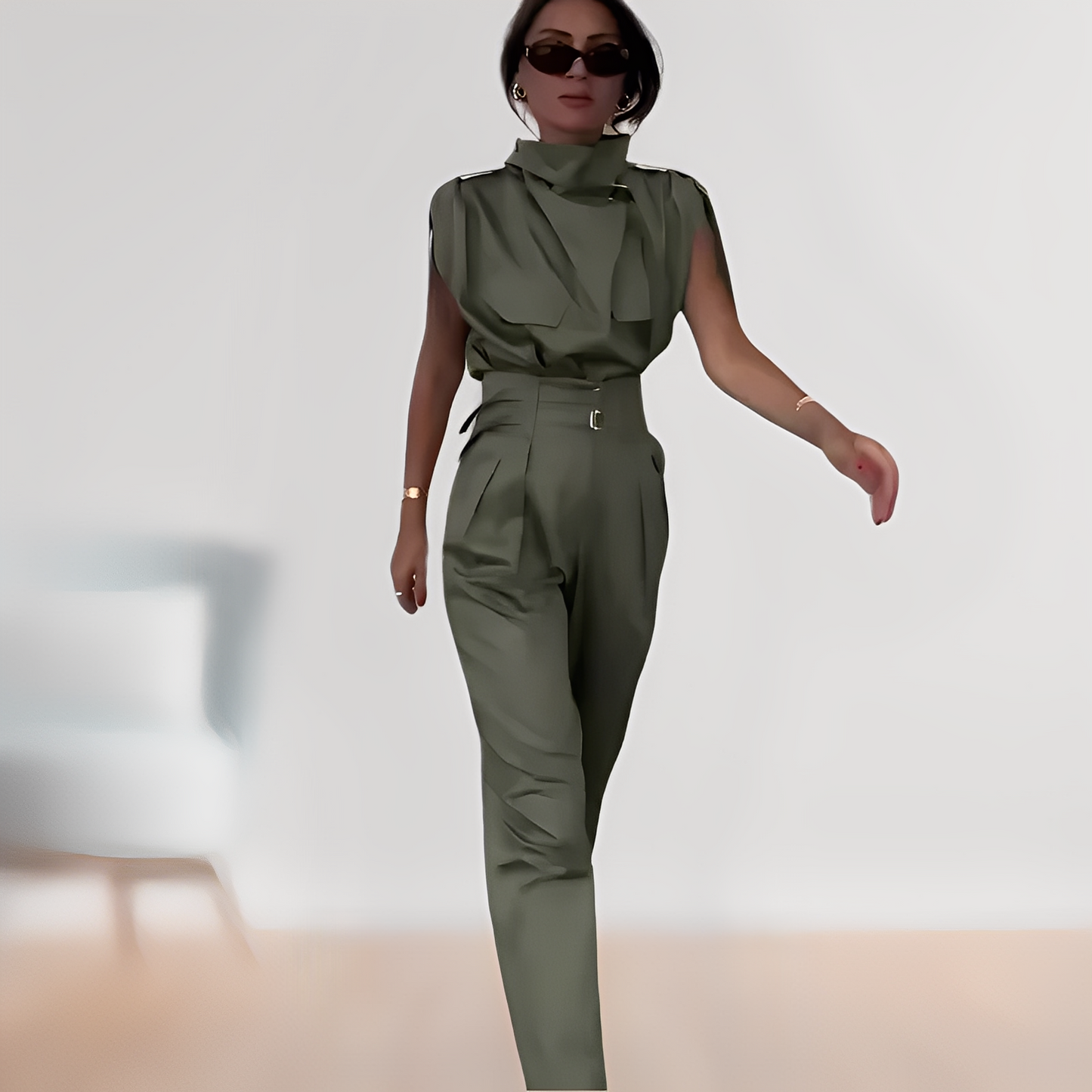 Leona – Elegant Overall Fără Mâneci