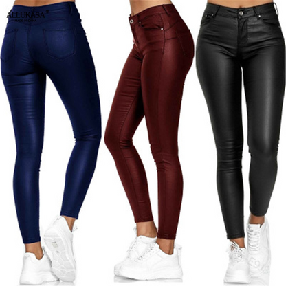 Dina – Pantalon din piele stretch