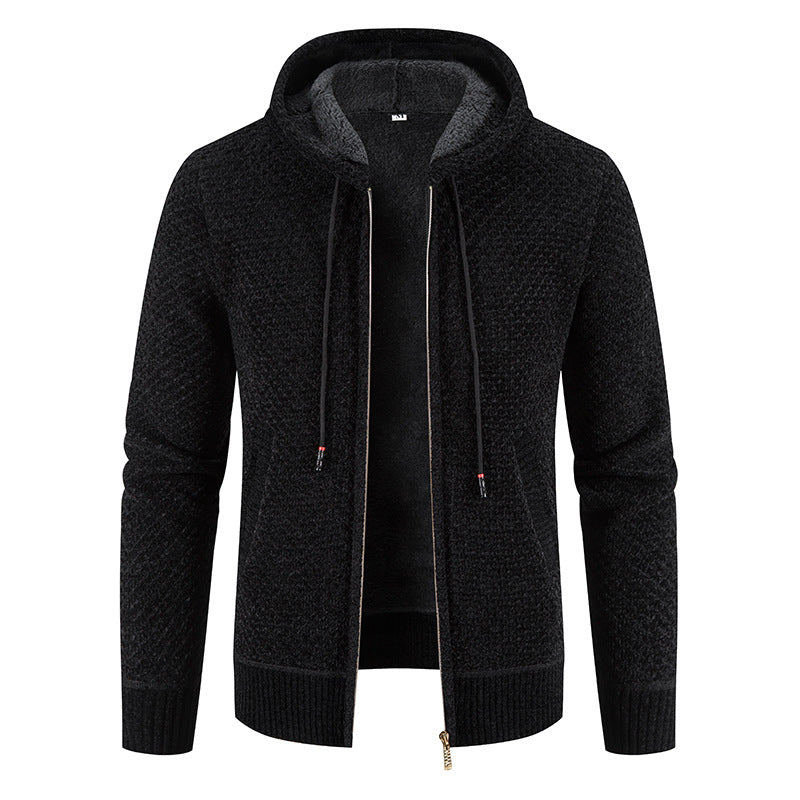 Reynard - Cardigan modern din fleece cu glugă pentru bărbați