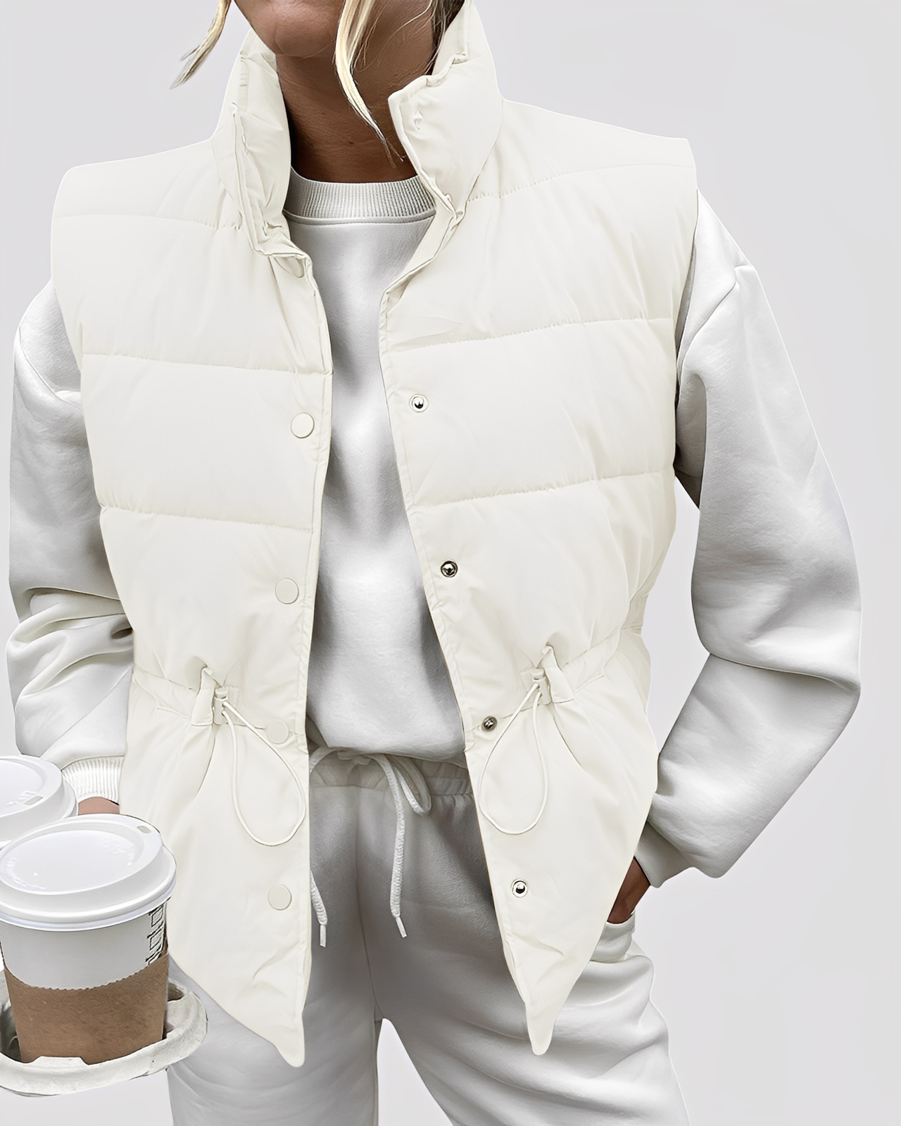 Aimee - Vestă de damă lejeră, căptușită, cu un singur rând