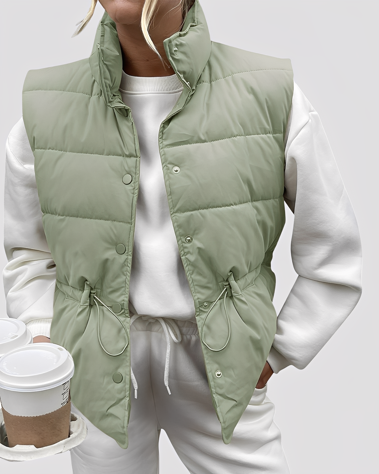 Aimee - Vestă de damă lejeră, căptușită, cu un singur rând