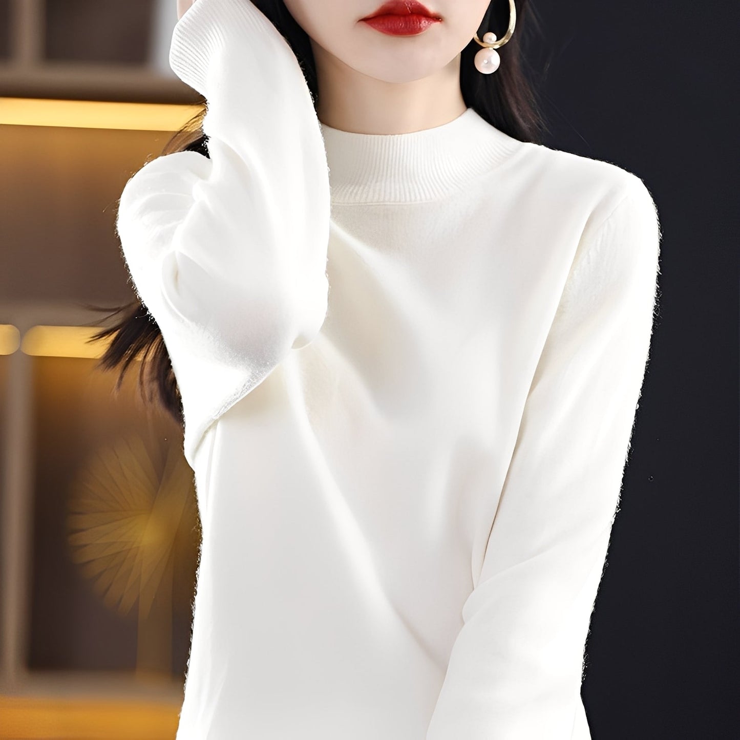 Natille - Pulover larg de damă din cașmir și lână