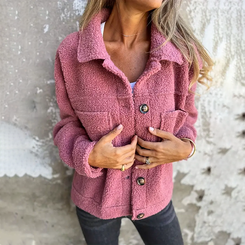 Eleanor - Jachetă de lână cu model modern și guler clasic pentru femei