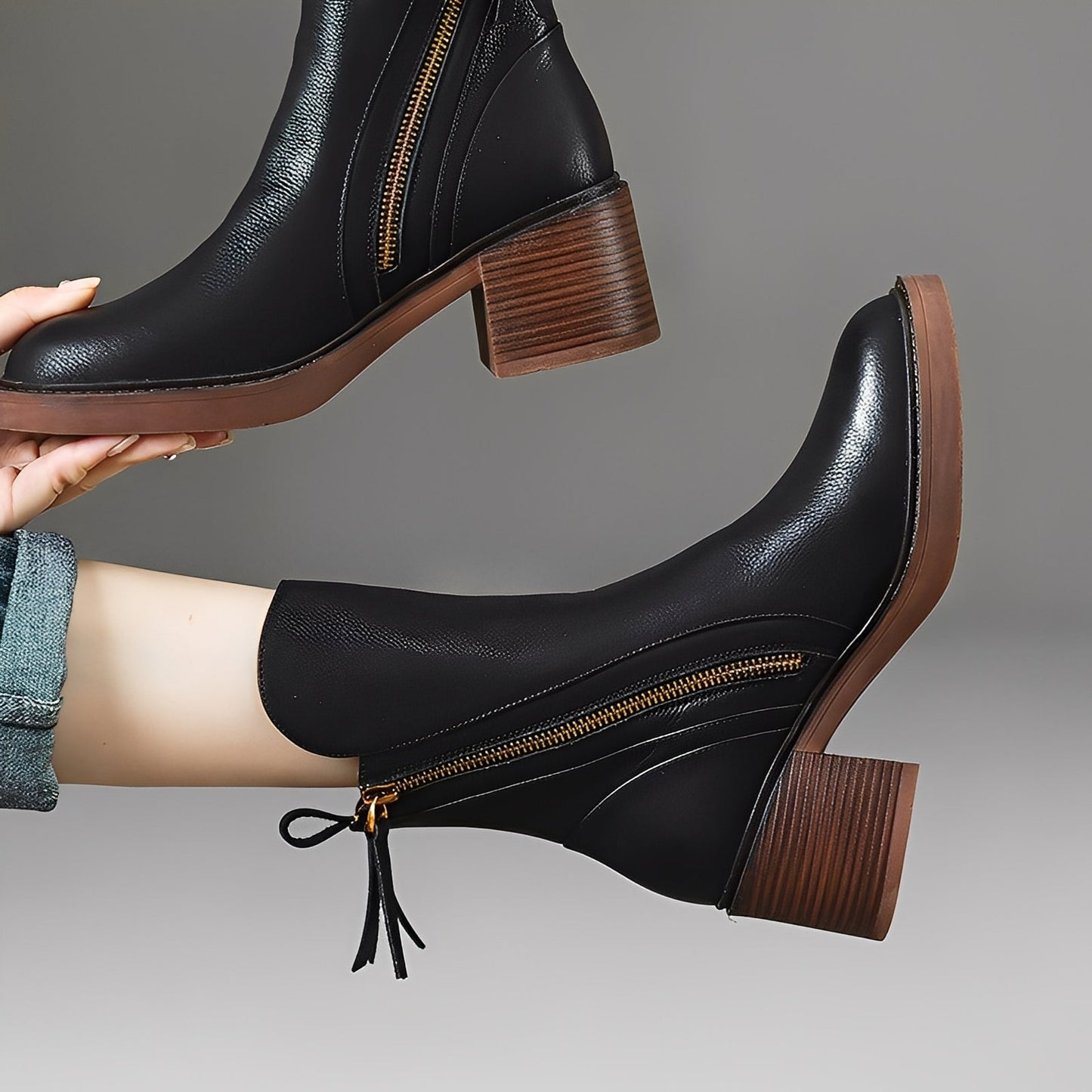 Pamella - Cizme tradiționale de piele pentru femei
