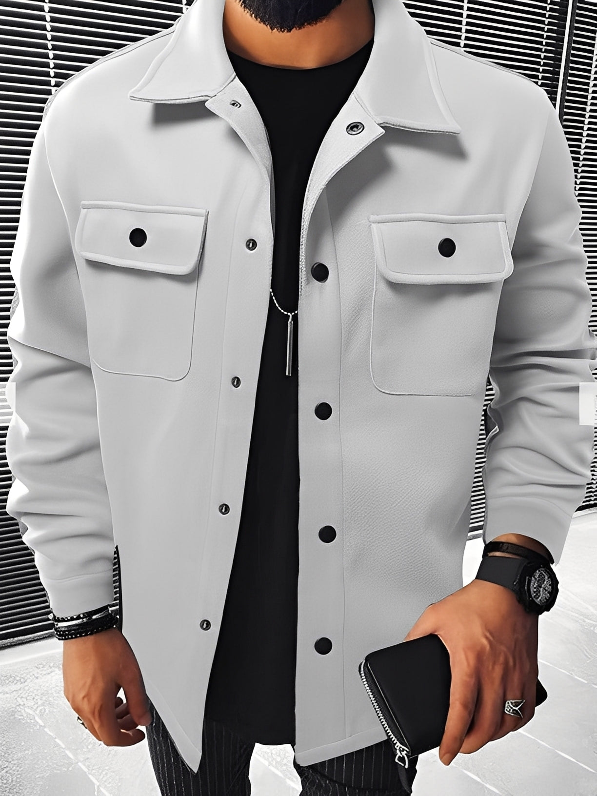 Clinton - Sacou modern pentru bărbați cu revere și buzunare