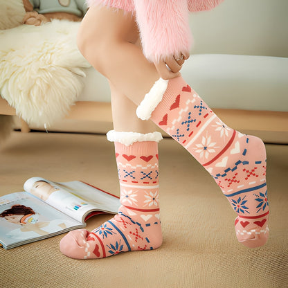 Clarice - Șosete de Crăciun elegante, lungime medie, pentru femei