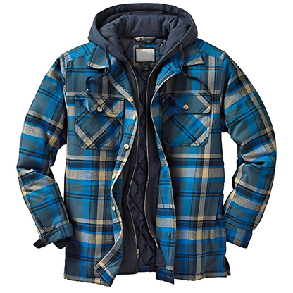 Flynn - Jachetă tradițională cu glugă și model în carouri pentru bărbați