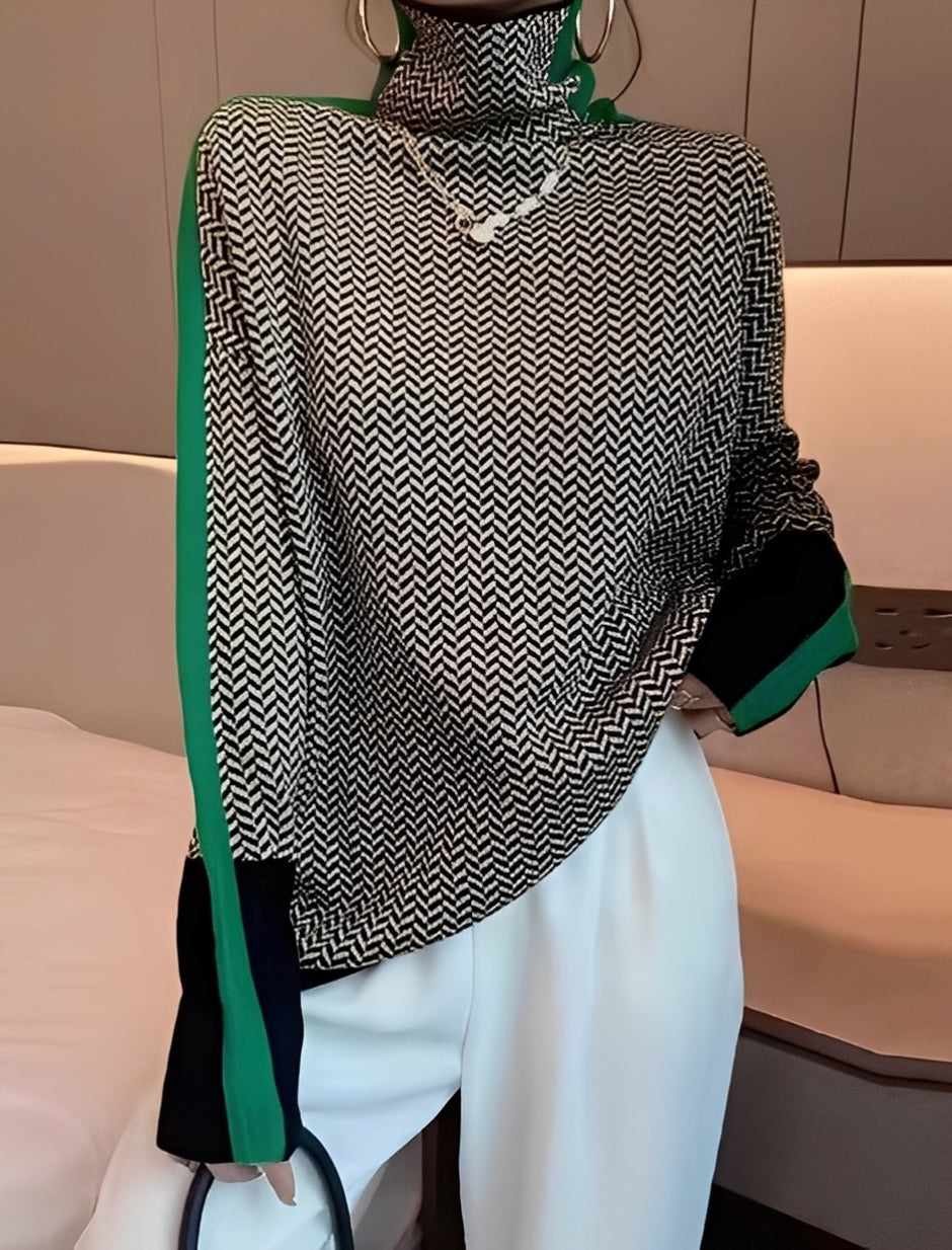 Bryony - Pulover elegant tricotat cu guler înalt pentru femei