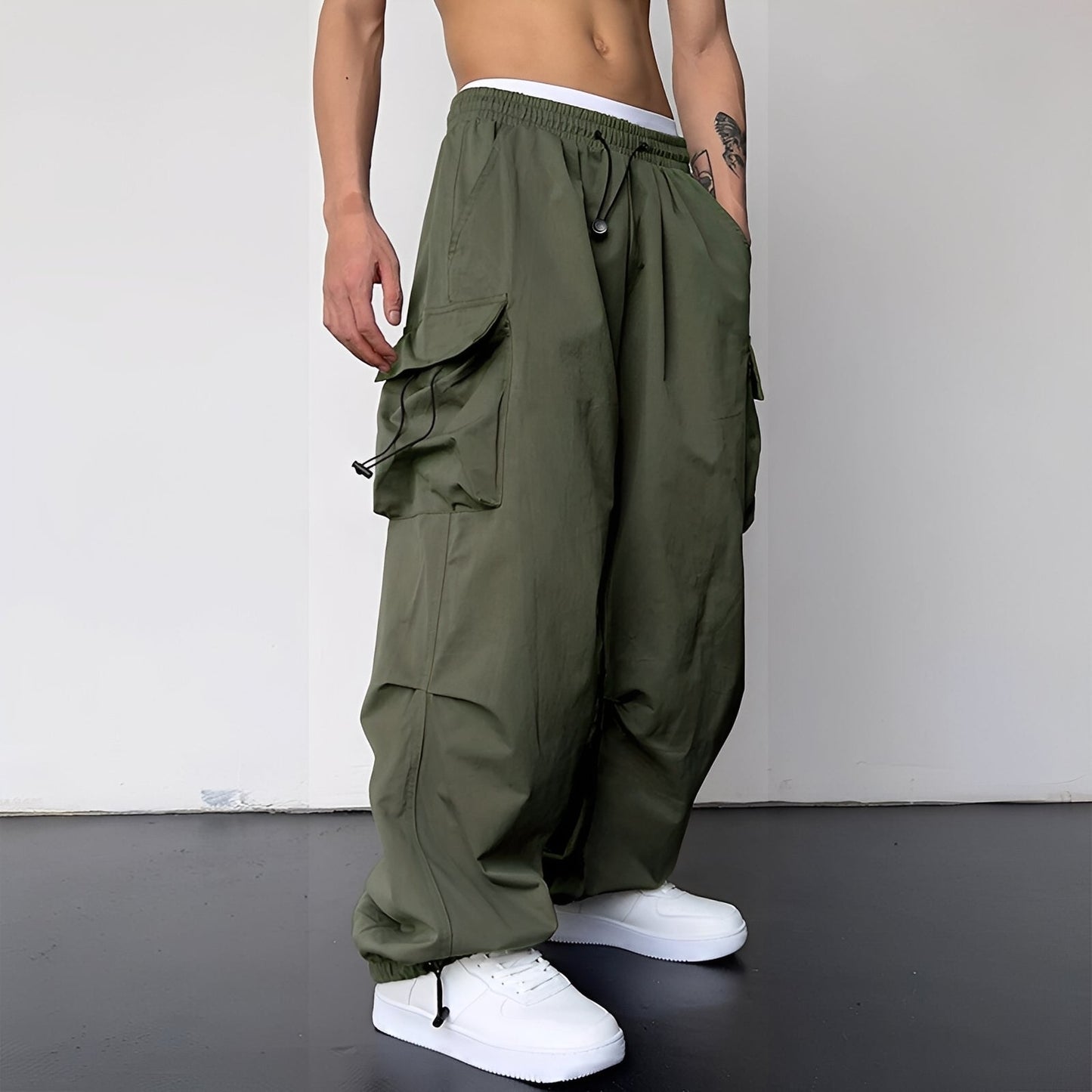 Kaleb - Pantaloni Cargo De Tip Baggy Eleganți pentru Domni