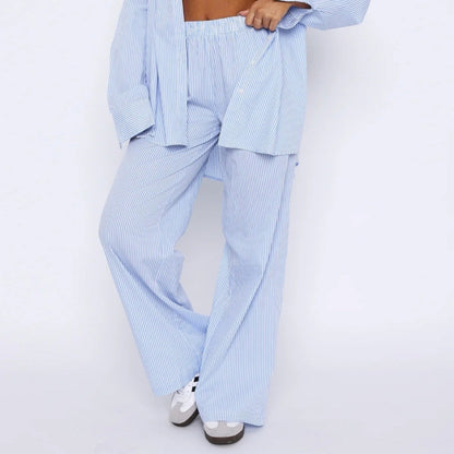 Elis – Pantaloni Femei Picior Larg Talie Înaltă