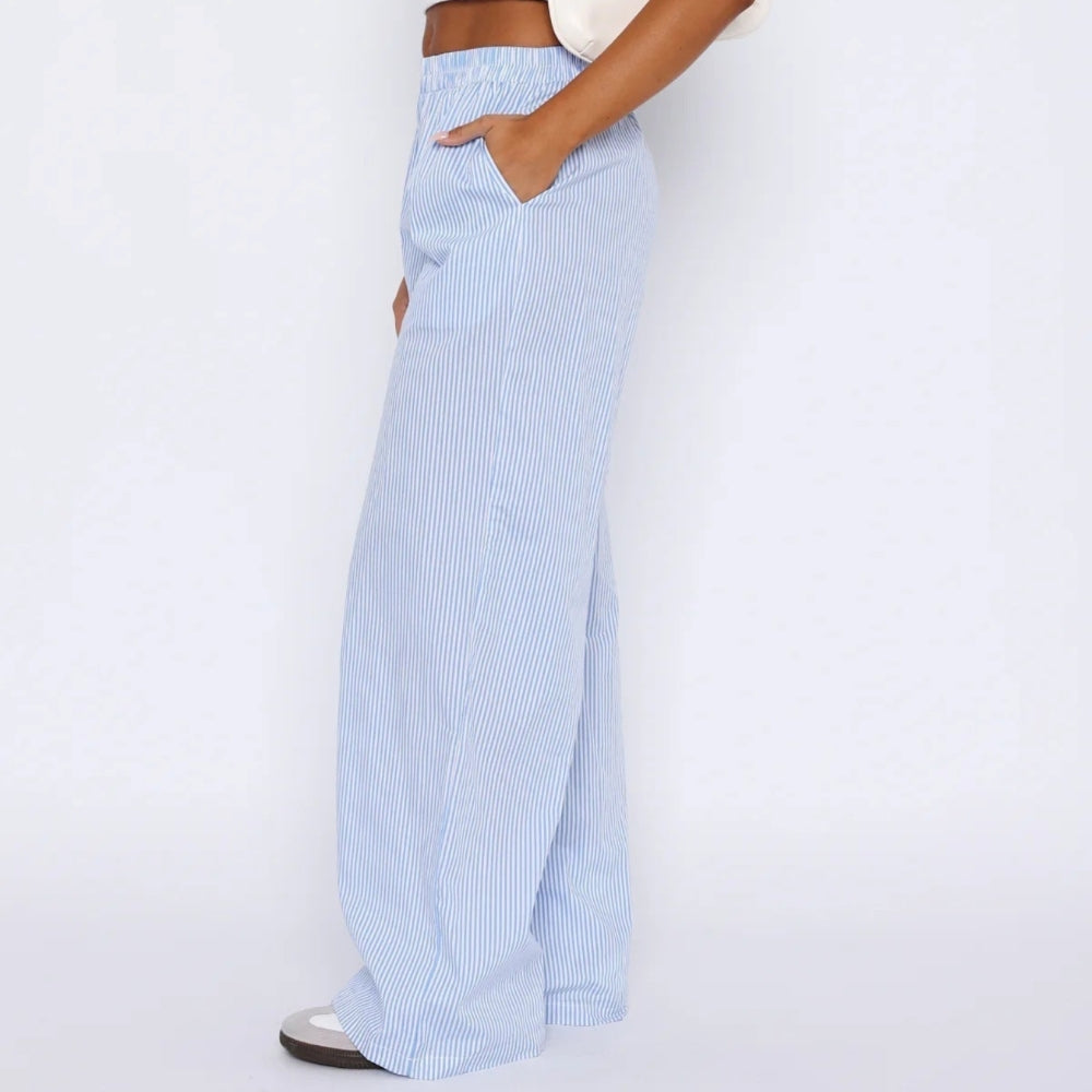 Elis – Pantaloni Femei Picior Larg Talie Înaltă