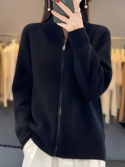 Brylee - Jacheta elegantă de lână cu fermoar pentru femei