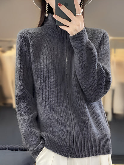 Brylee - Jacheta elegantă de lână cu fermoar pentru femei