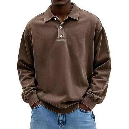 Chris - Tricou clasic, gros și cu mânecă lungă pentru bărbați