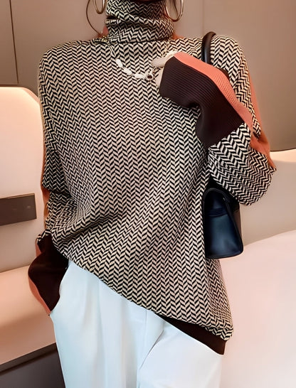 Bryony - Pulover elegant tricotat cu guler înalt pentru femei