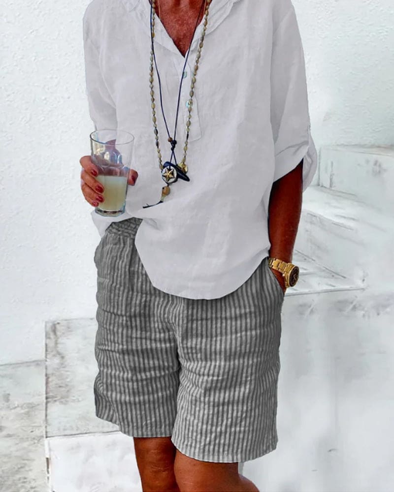 Élise – Pantaloni Scurți Dungati