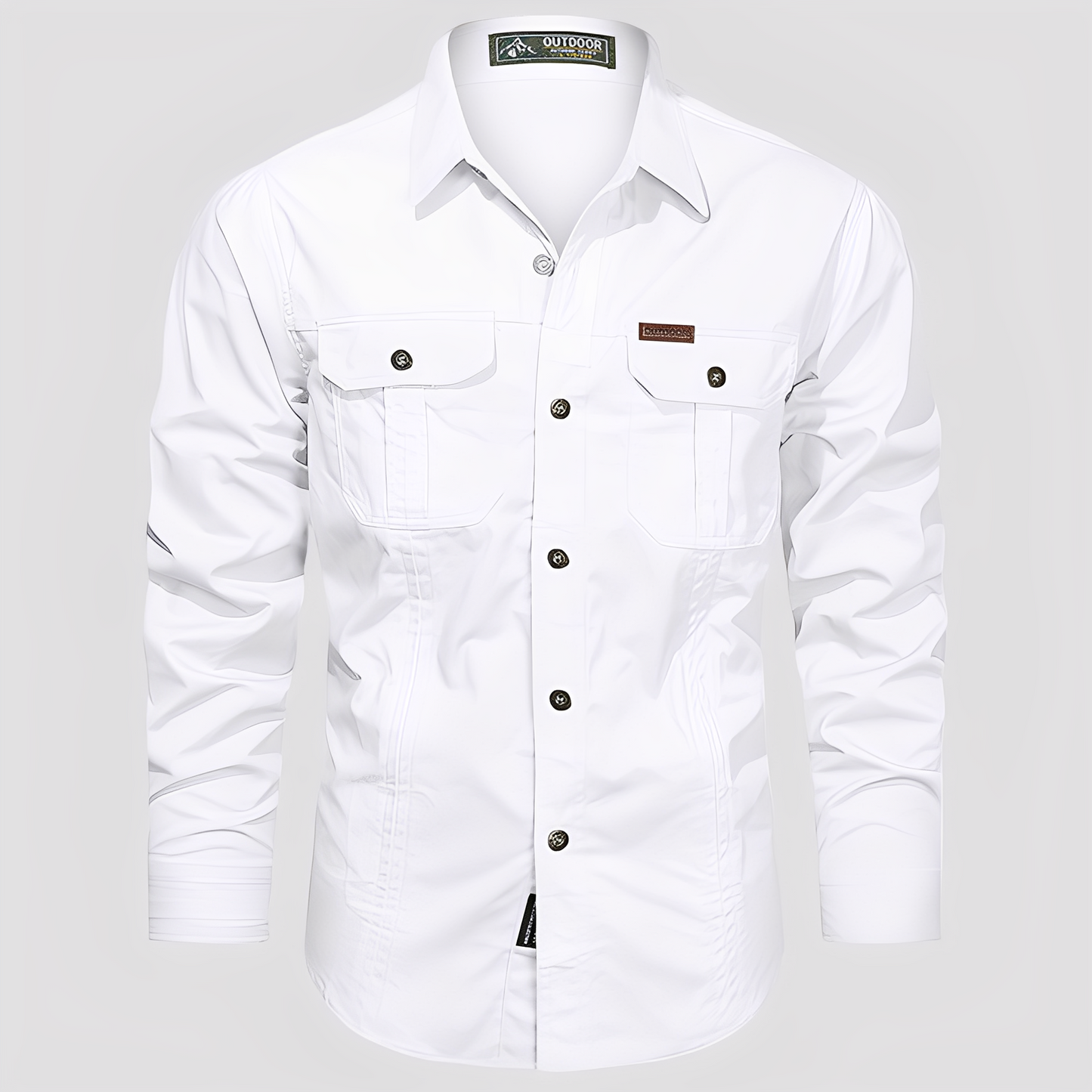 Ranulph - Cămașă bărbătească cu buzunare și mâneci lungi